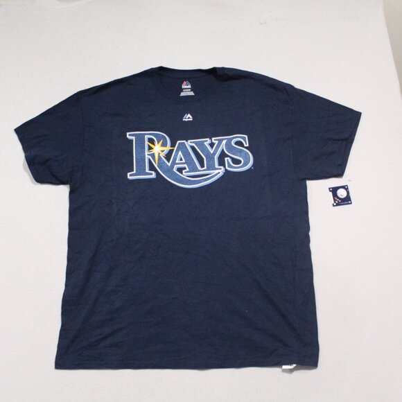 Majestic Other - Majestic Men Blue Tee Shirt Tampa Bay Rays Size XL